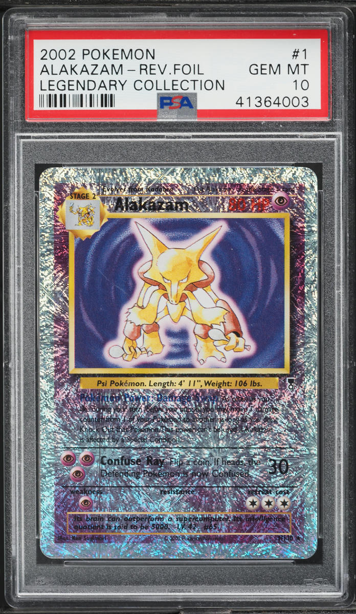 2002 Pokemon Legendary Collection Reverse Holo Alakazam #1 PSA 10 GEM MINT