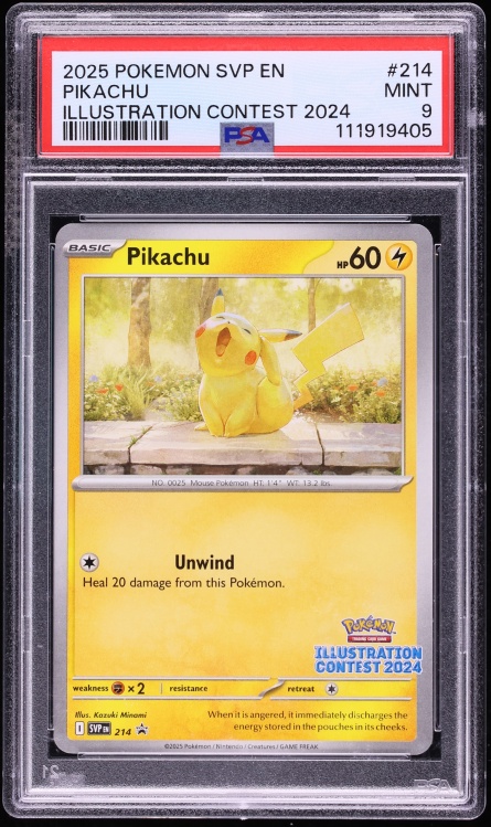 2025 Pokemon Scarlet & Violet Promo Illustration Contest Pikachu #214 PSA 9 MINT
