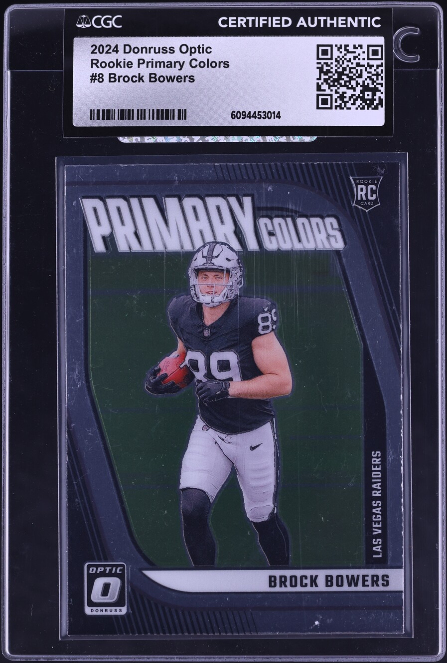 2024 Donruss Optic Rookie Primary Colors Brock Bowers ROOKIE #8 CGC AUTH