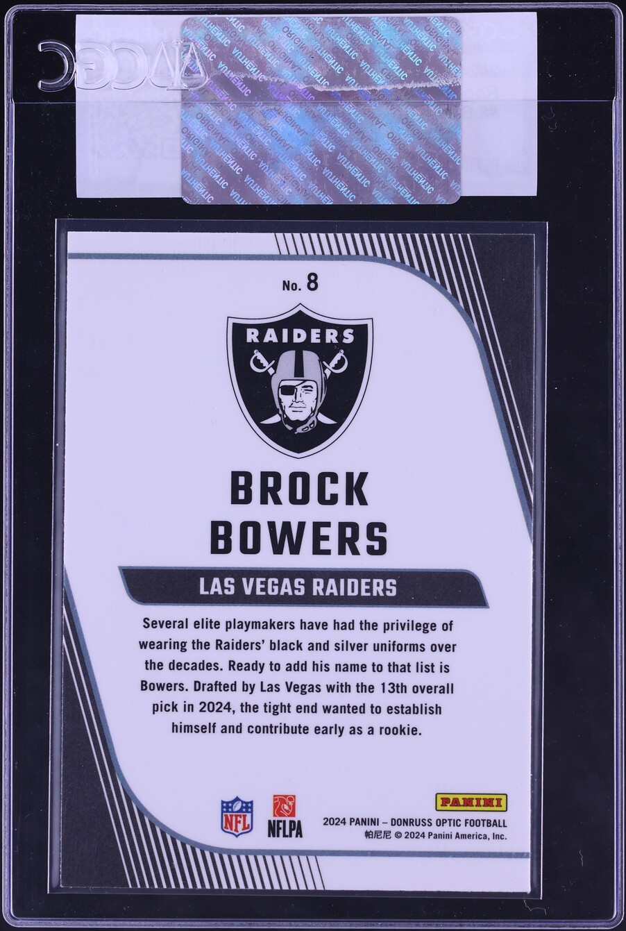 2024 Donruss Optic Rookie Primary Colors Brock Bowers ROOKIE #8 CGC AUTH