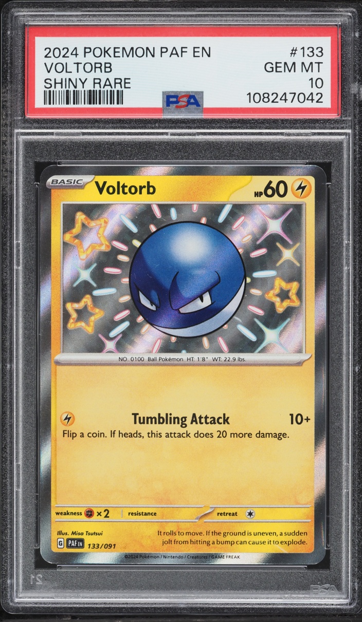 2024 Pokemon Scarlet & Violet Paldean Fates Shiny Voltorb #133 PSA 10 GEM MINT