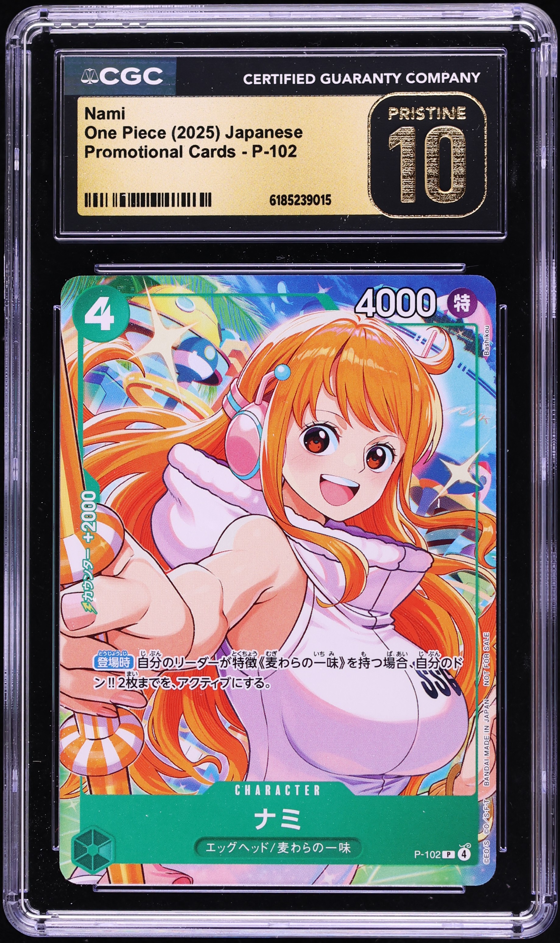 2025 One Piece Japanese Promo Nami #P-102 CGC 10 PRISTINE