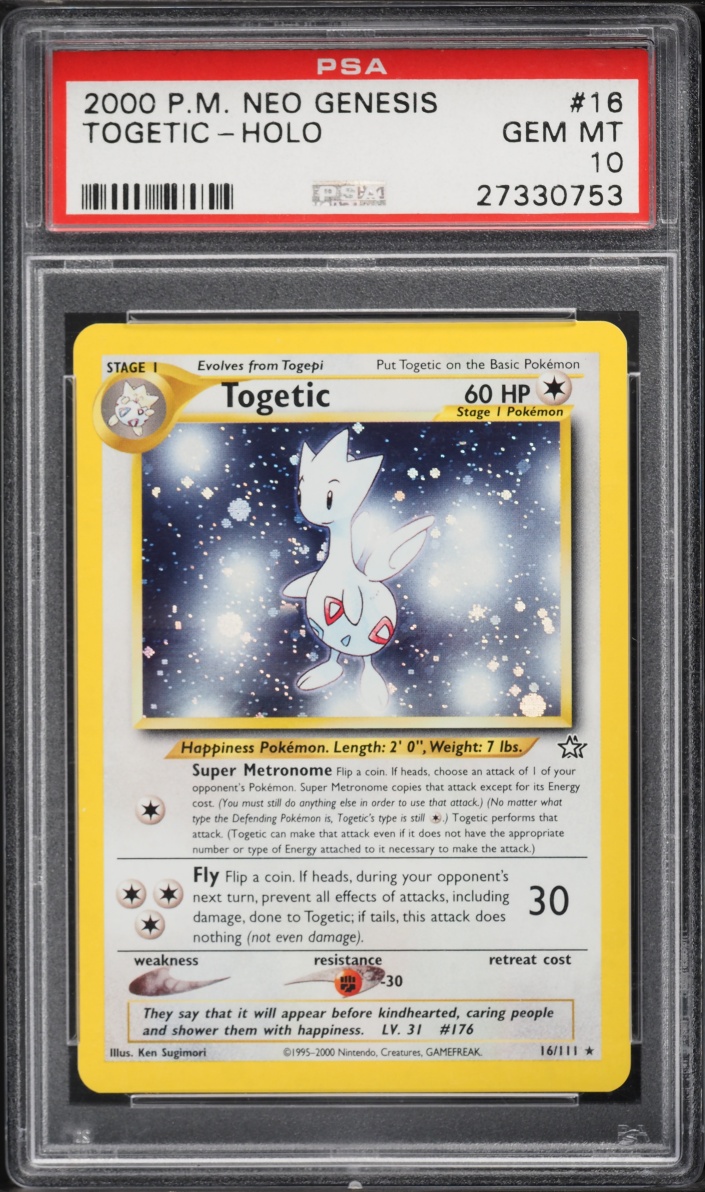 2000 Pokemon Neo Genesis Holo Togetic #16 PSA 10 GEM MINT