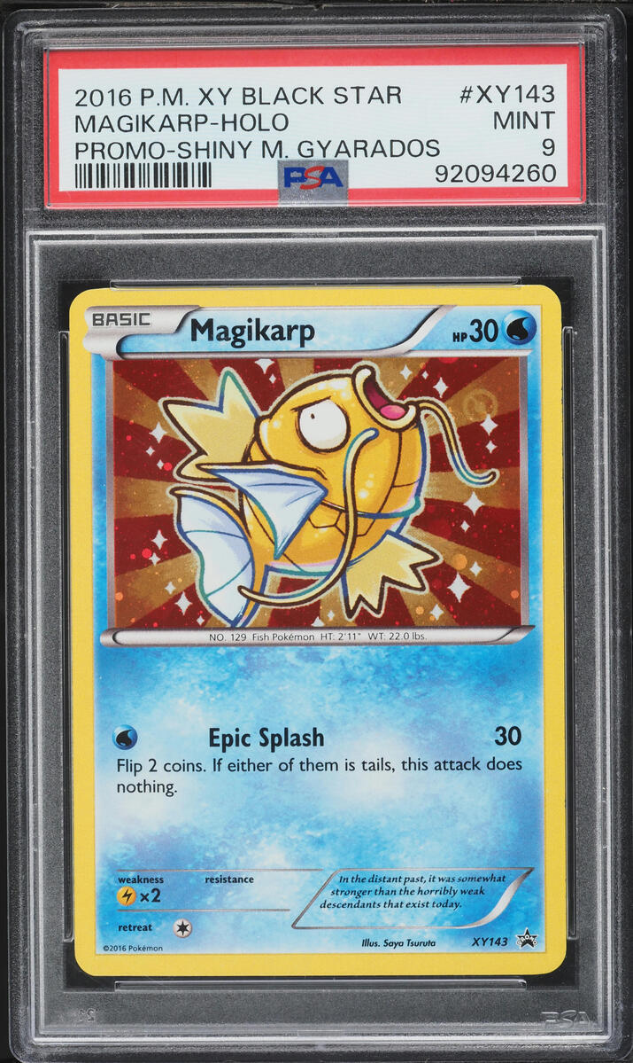 2016 Pokemon XY Black Star Promo Shiny Magikarp #XY143 PSA 9 MINT