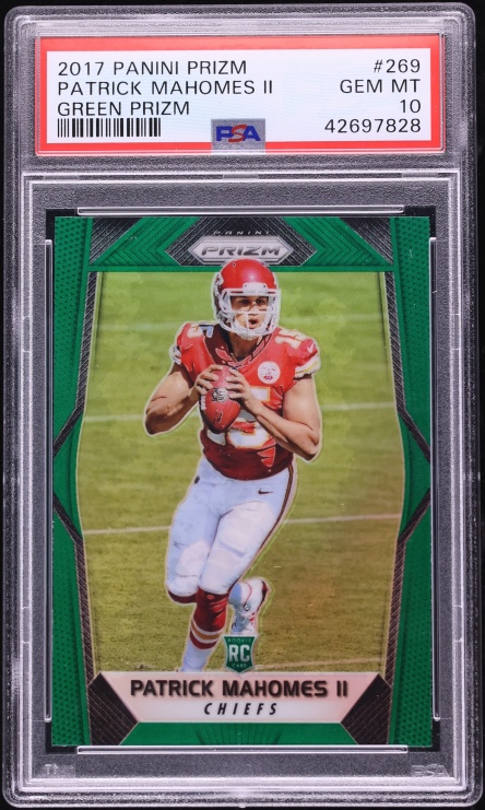 2017 Panini Prizm Green Patrick Mahomes II ROOKIE #269 PSA 10 GEM MINT