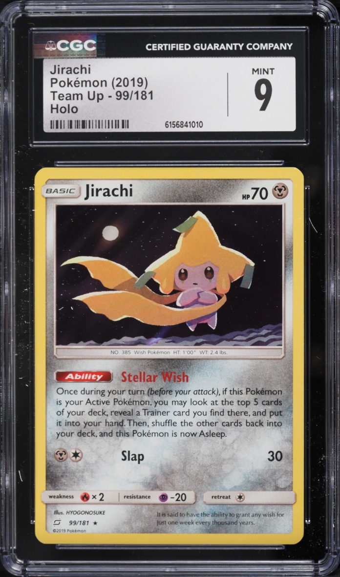 2019 Pokemon Sun & Moon Team Up Prerelease Holo Jirachi #99 CGC 9 MINT