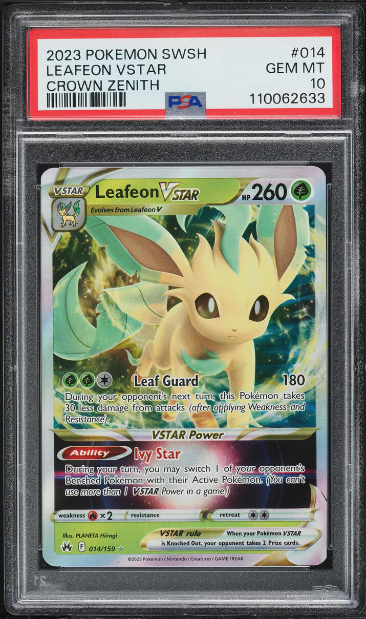 2023 Pokemon Sword & Shield Crown Zenith Leafeon VSTAR #14 PSA 10 GEM MINT