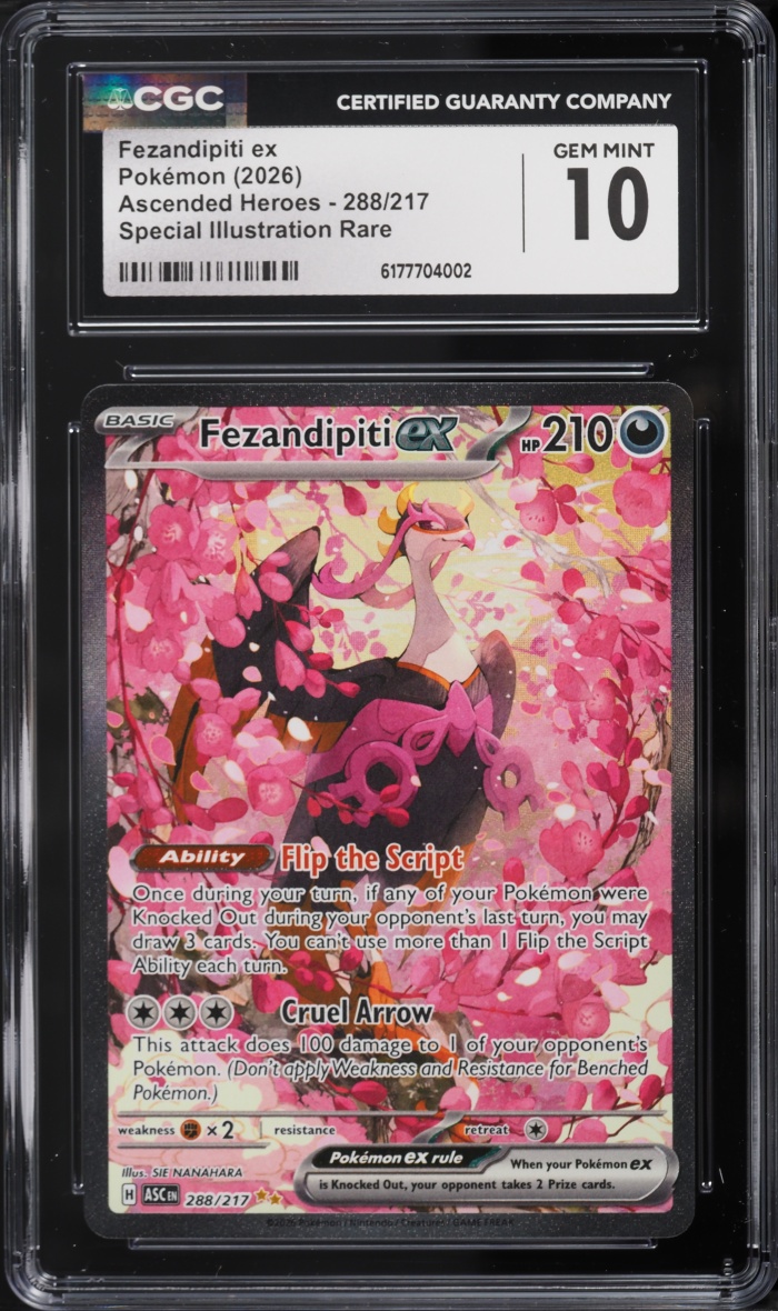 2026 Pokemon Mega Evolution Ascended Heroes SIR Fezandipiti Ex #288 CGC 10 GEM MINT