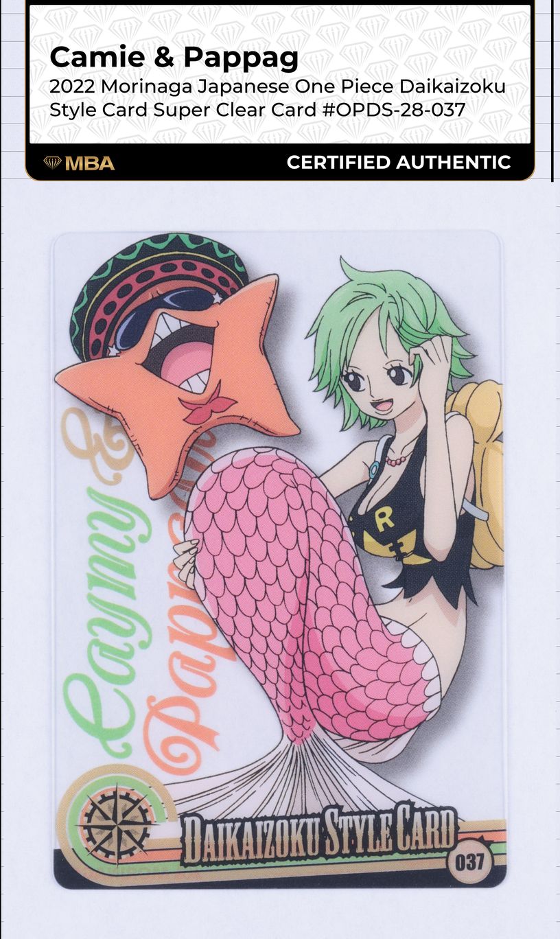 2022 One Piece Japanese Morinaga Daikaizoku Clear Card Camie & Pappag MBA AUTH