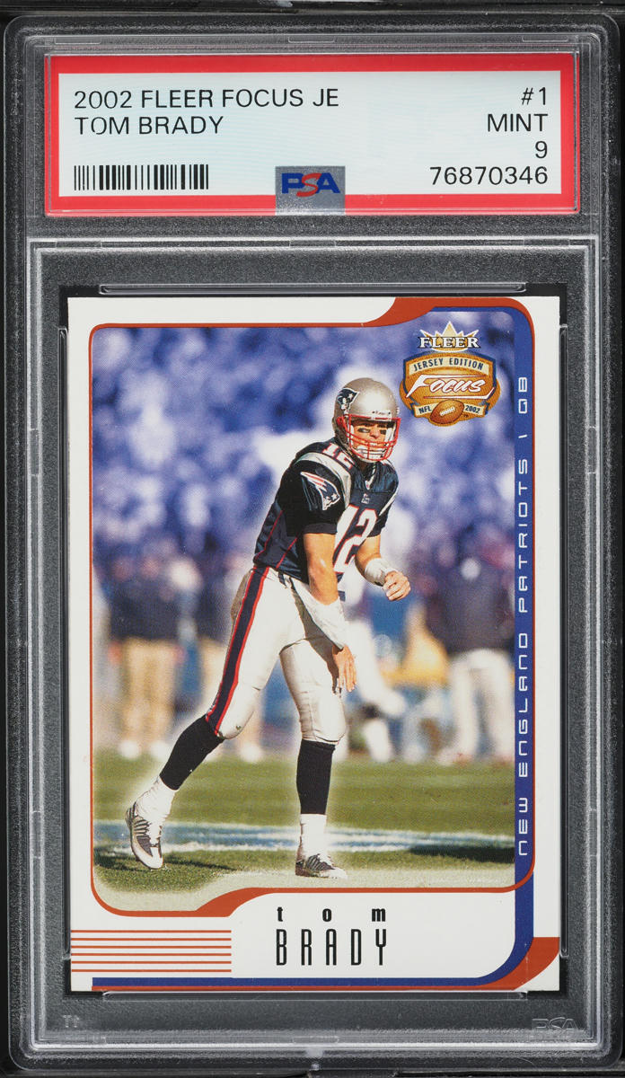 2002 Fleer Focus Jersey Edition Tom Brady #1 PSA 9 MINT