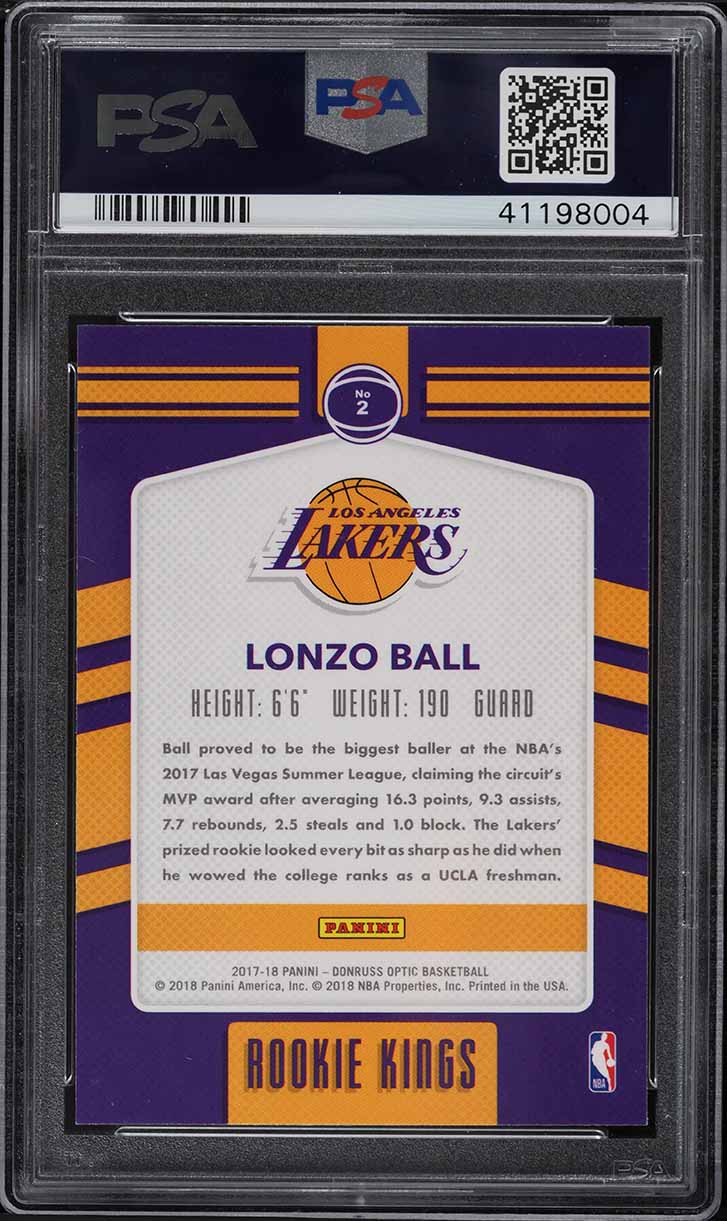 2017 Donruss Optic Kings Lonzo Ball ROOKIE #2 PSA 10 GEM MINT