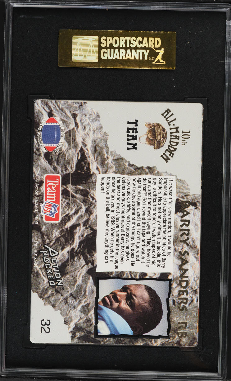 1992 Action Packed Barry Sanders #72 SGC 8 NM-MT