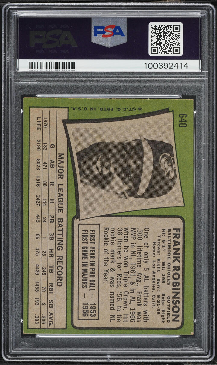 1971 Topps Frank Robinson #640 PSA 5 EX