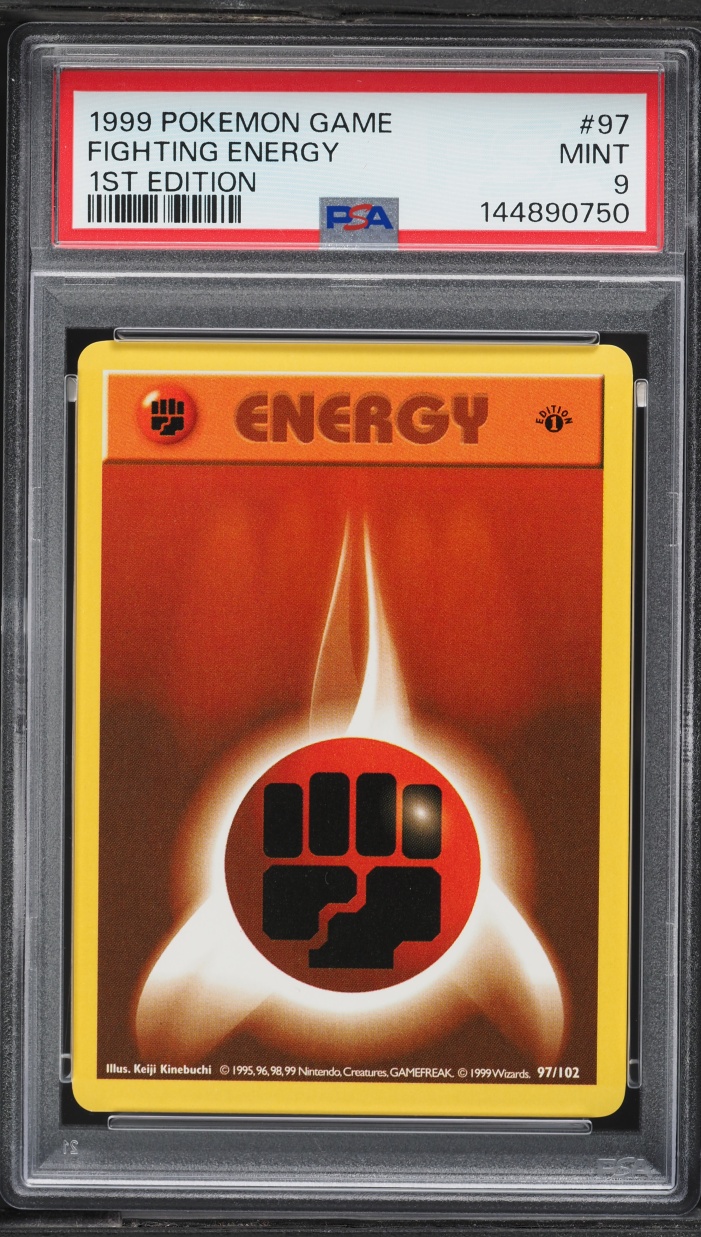 1999 Pokemon Base Set Shadowless 1st Edition Fighting Energy #97 PSA 9 MINT