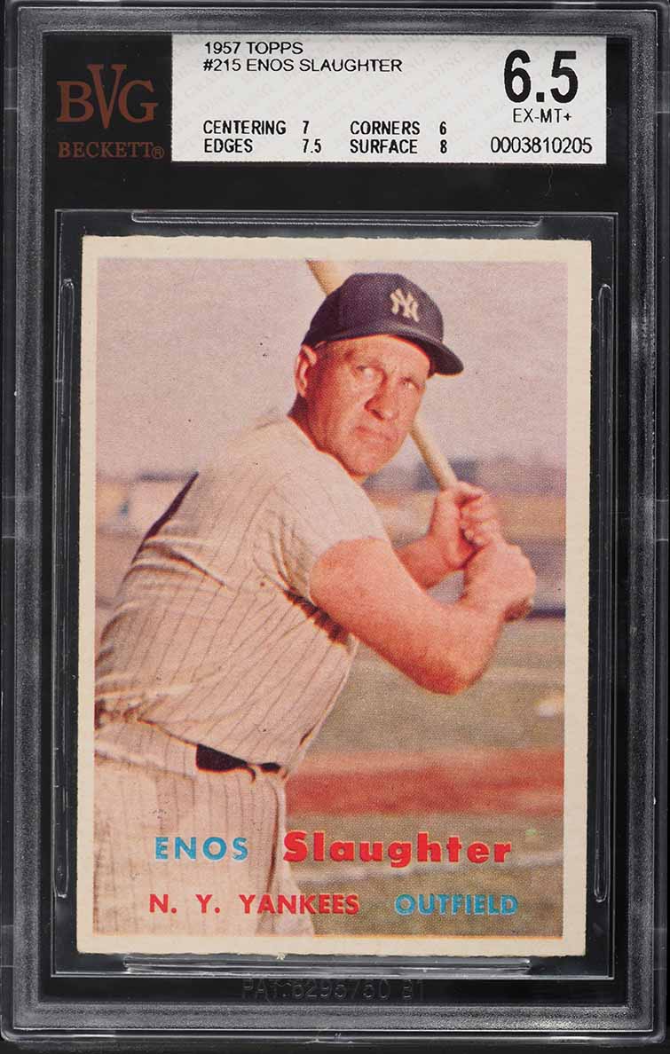 1957 Topps Enos Slaughter #215 BVG 6.5 EXMT+