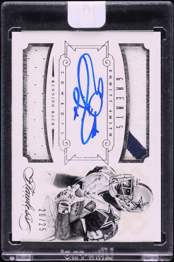 2014 Panini Flawless Greats Emmitt Smith GAME WORN PATCH AUTO /25 #21 CGC AUTH