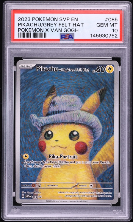 2023 Pokemon SV Promo Van Gogh Full Art Pikachu With Grey Felt Hat #85 PSA 10 GEM MINT
