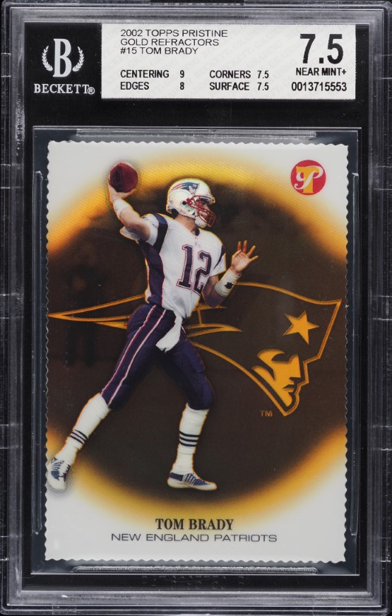 2002 Topps Pristine Gold Refractor Tom Brady /79 #15 BGS 7.5 NRMT+
