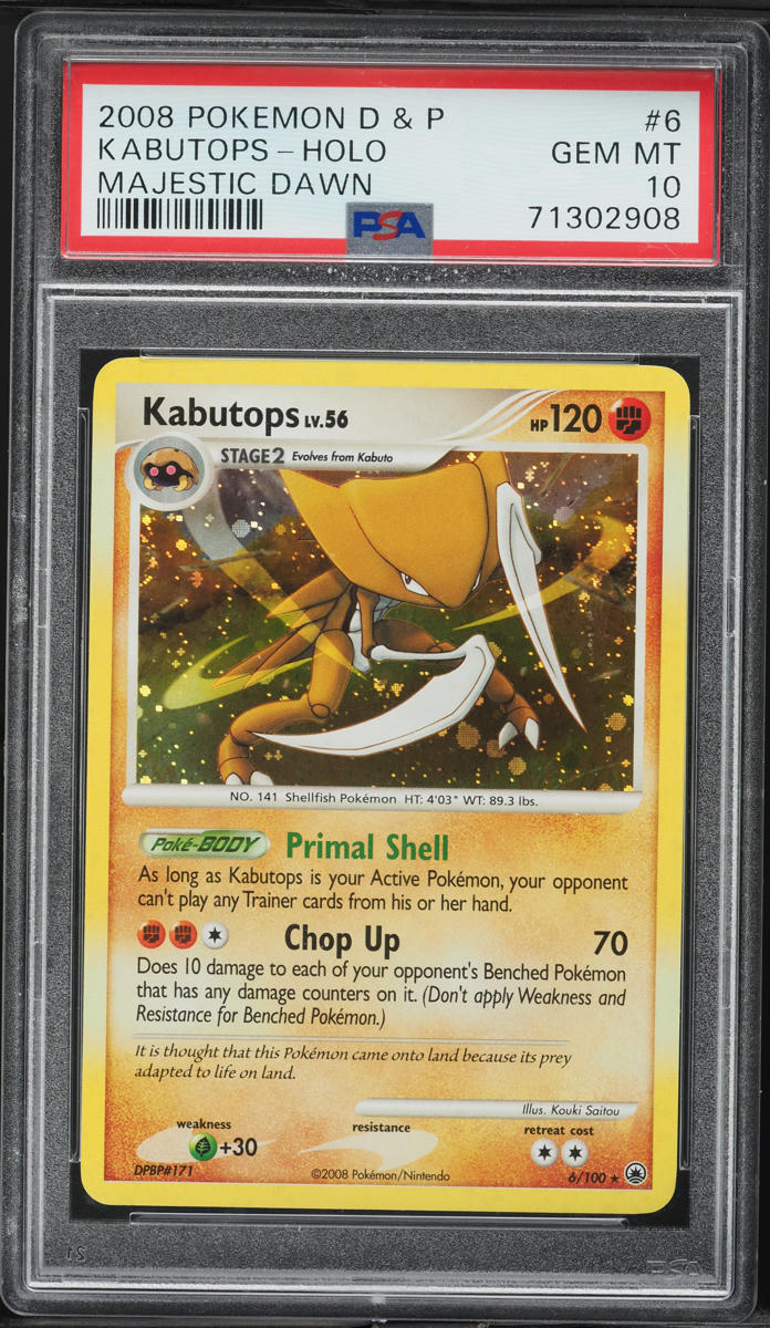 2008 Pokemon Diamond & Pearl Majestic Dawn Holo Kabutops #6 PSA 10 GEM MINT