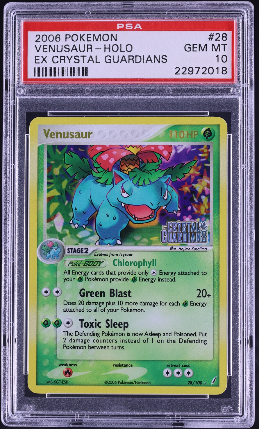 2006 Pokemon EX Crystal Guardians Holo Venusaur #28 PSA 10 GEM MINT