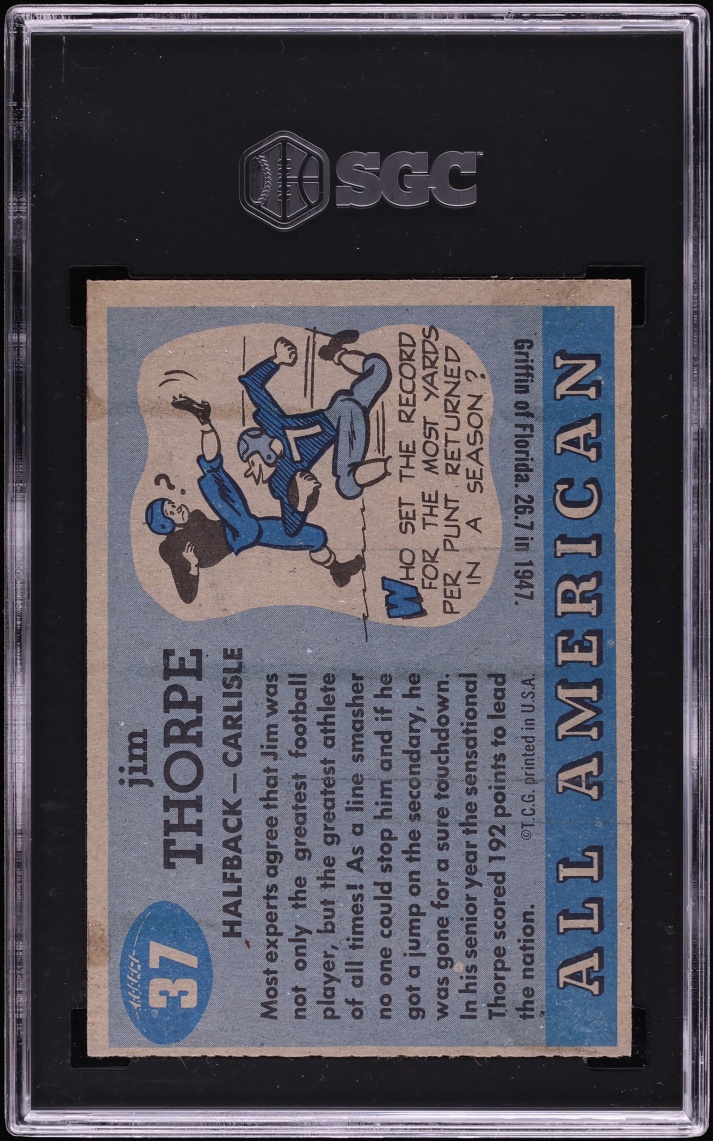 1955 Topps All-American Jim Thorpe #37 SGC 6 EXMT