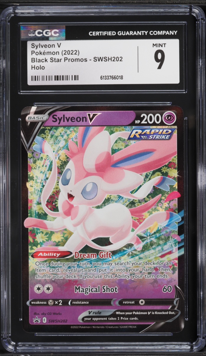 2022 Pokemon Sword & Shield Black Star Promo Sylveon V #SWSH202 CGC 9 MINT
