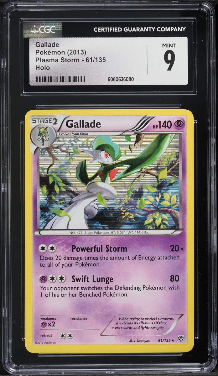 2013 Pokemon Black & White Plasma Storm Holo Gallade #61 CGC 9 MINT