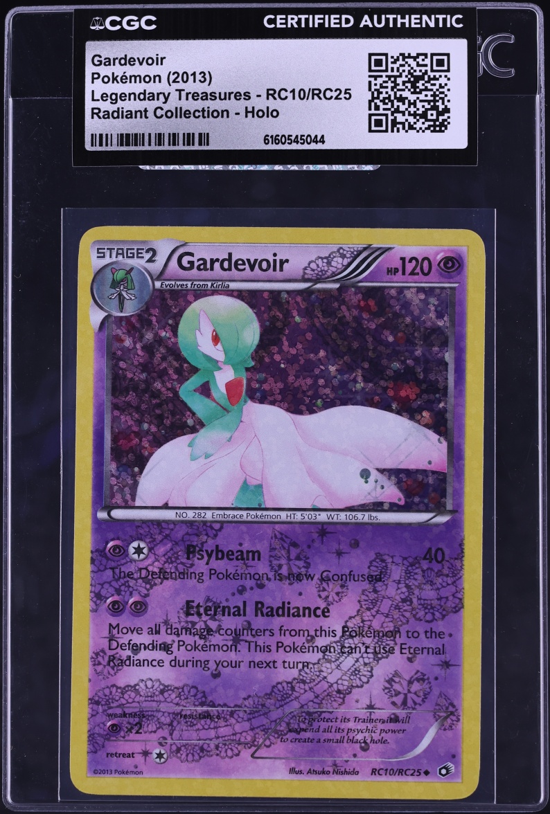 2013 Pokemon Black & White Legendary Treasures Radiant Holo Gardevoir #RC10 CGC AUTH