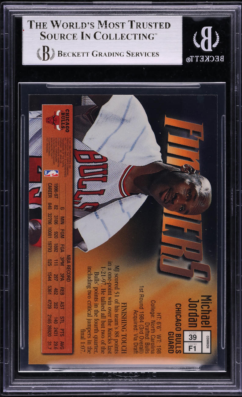 1997 Finest Basketball w/ Coating Michael Jordan #39 BGS 7 NRMT