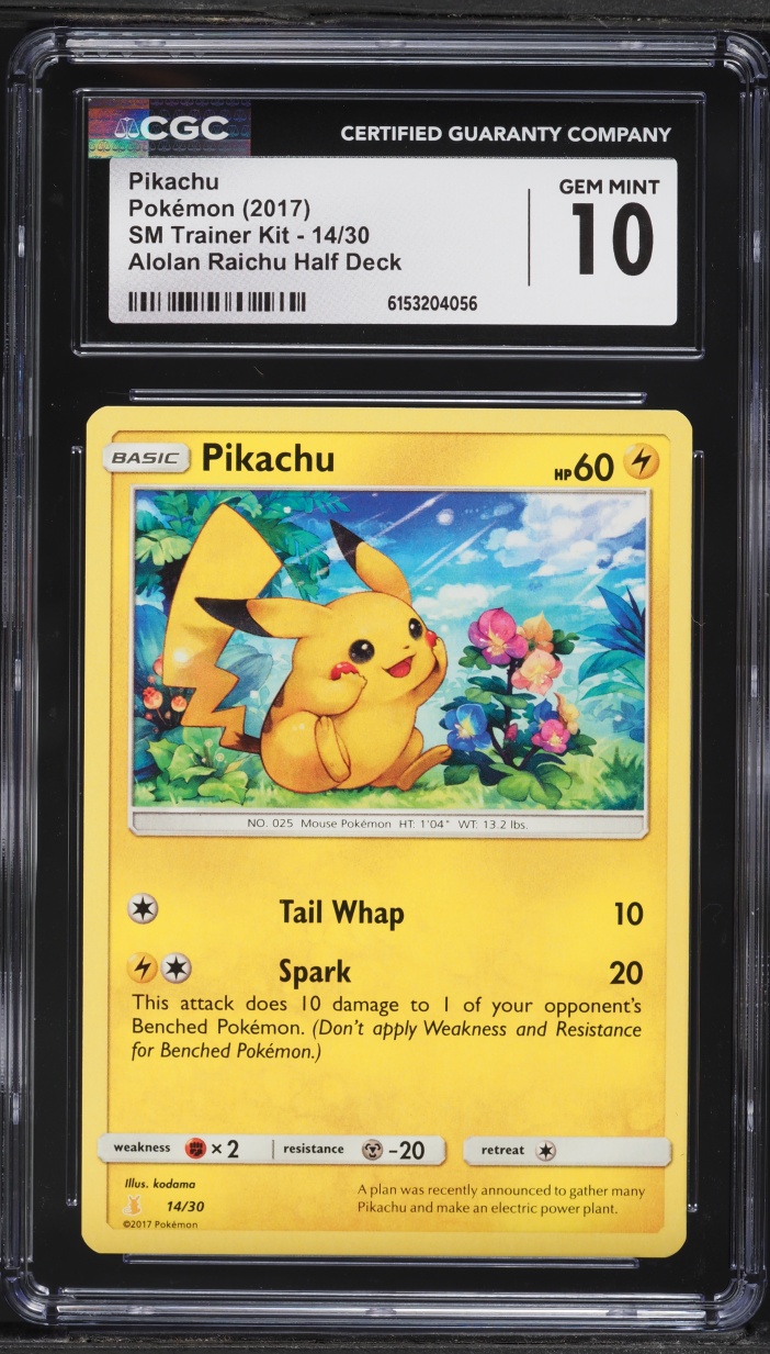 2017 Pokemon Sun & Moon Trainer Kit Alolan Raichu Half Deck Pikachu #14 CGC 10 GEM MINT