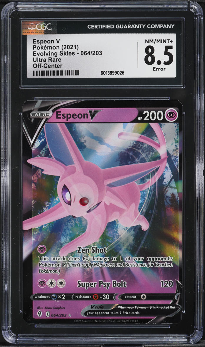 2021 Pokemon Sword & Shield Evolving Skies Espeon V #64 CGC 8.5 NM-MT+