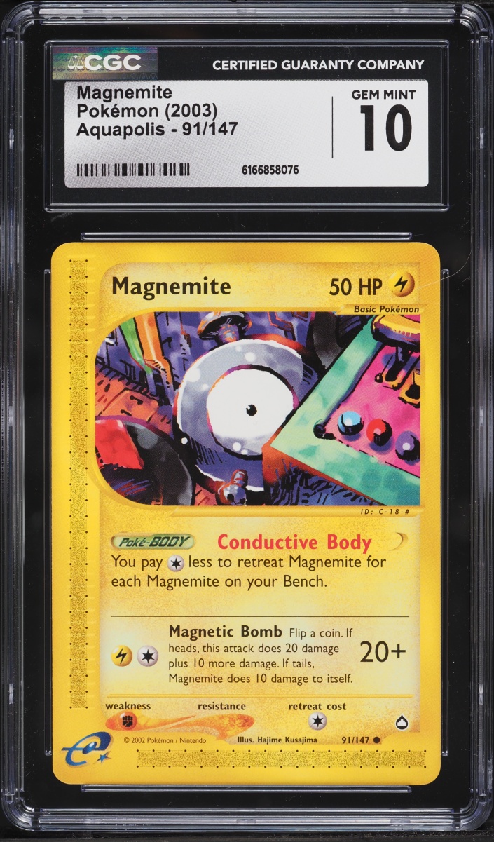 2003 Pokemon Aquapolis Magnemite #91 CGC 10 GEM MINT
