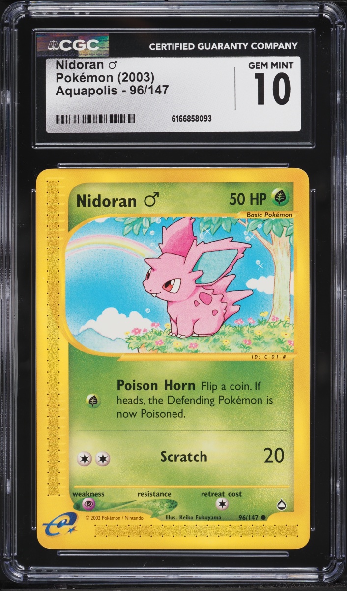 2003 Pokemon Aquapolis Nidoran #96 CGC 10 GEM MINT