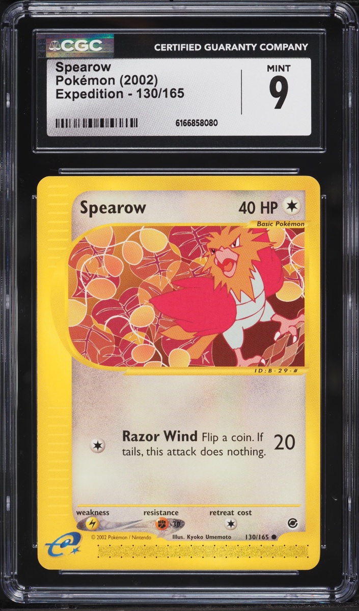 2002 Pokemon Expedition Spearow #130 CGC 9 MINT