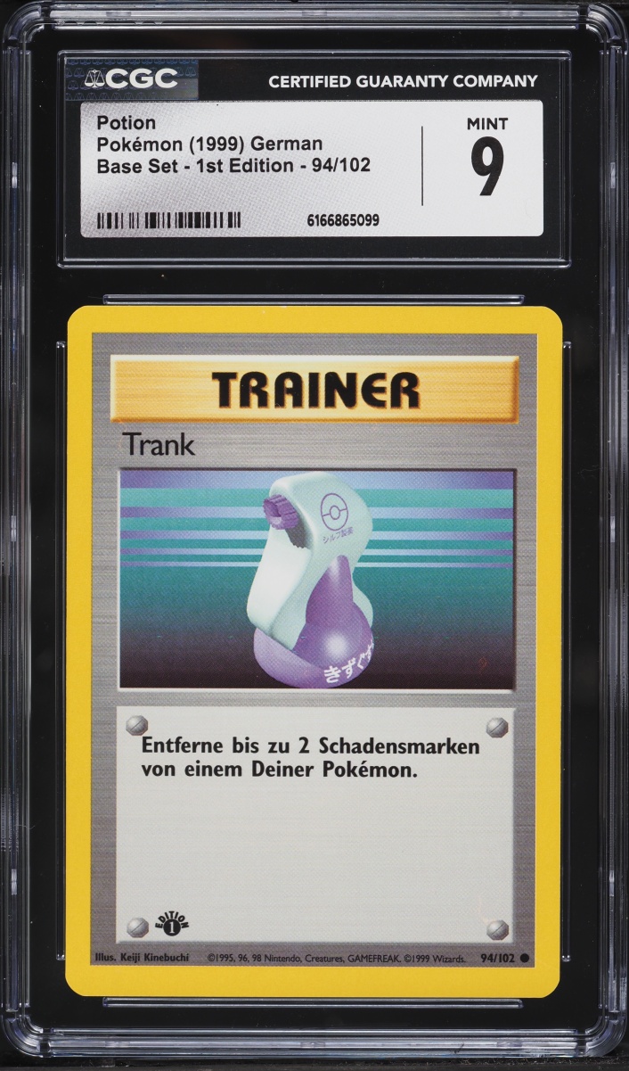 1999 Pokemon German Base Set 1st Edition Potion #94 CGC 9 MINT