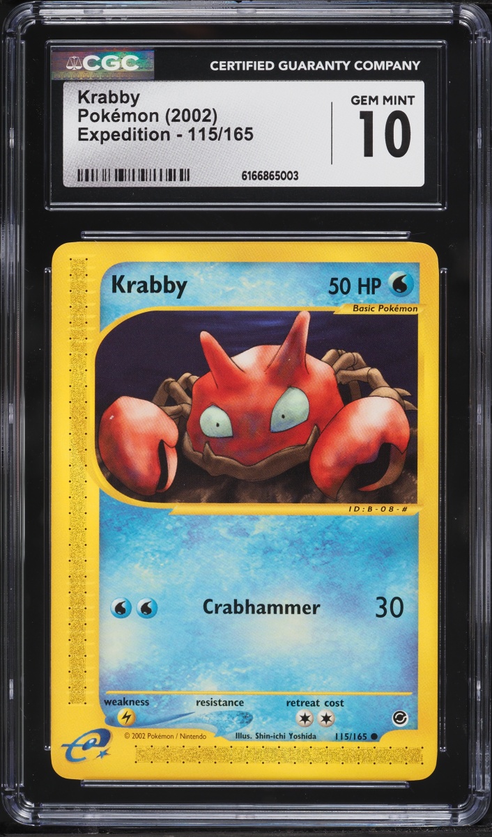 2002 Pokemon Expedition Krabby #115 CGC 10 GEM MINT