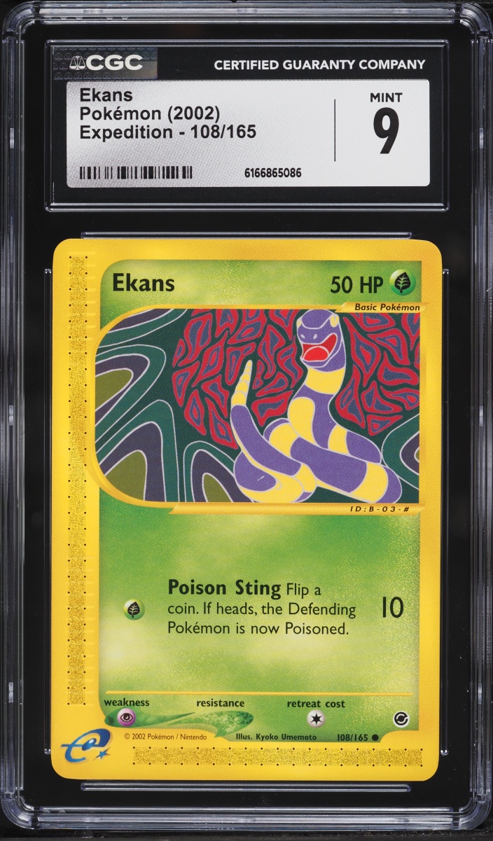 2002 Pokemon Expedition Base Set Ekans #108 CGC 9 MINT