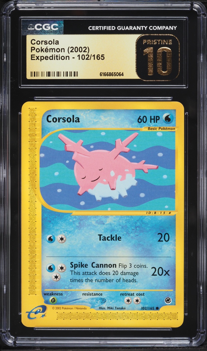 2002 Pokemon Expedition Corsola #102 CGC 10 PRISTINE