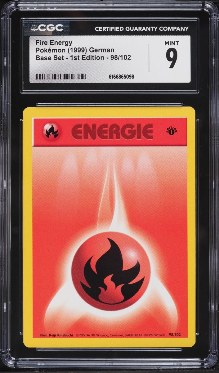 1999 Pokemon German Base Set 1st Edition Fire Energy #98 CGC 9 MINT