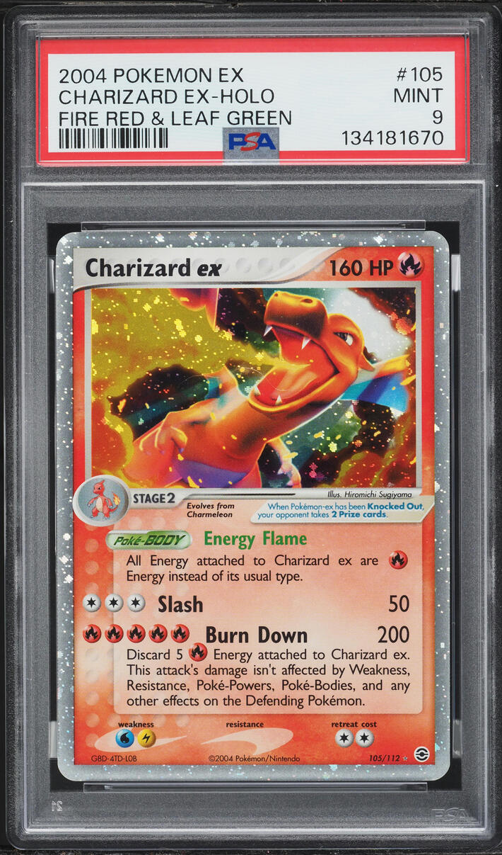 2004 Pokemon EX Fire Red & Leaf Green Holo Charizard ex #105 PSA 9 MINT