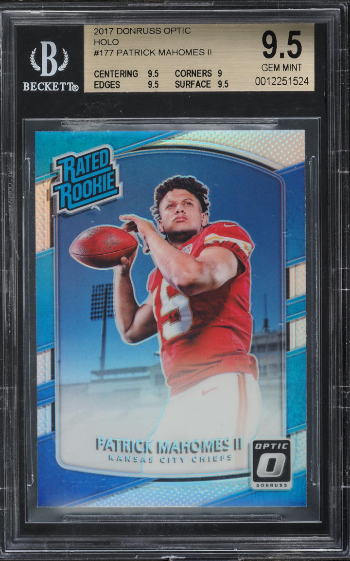 2017 Donruss Optic Holo Patrick Mahomes II ROOKIE #177 BGS 9.5 GEM MINT