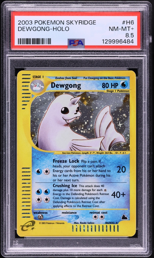 2003 Pokemon Skyridge Holo Dewgong #H6 PSA 8.5 NM-MT+