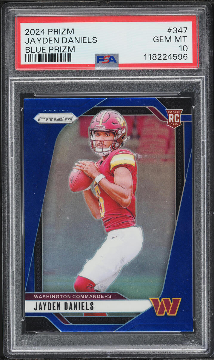 2024 Panini Prizm Blue Jayden Daniels ROOKIE #347 PSA 10 GEM MINT