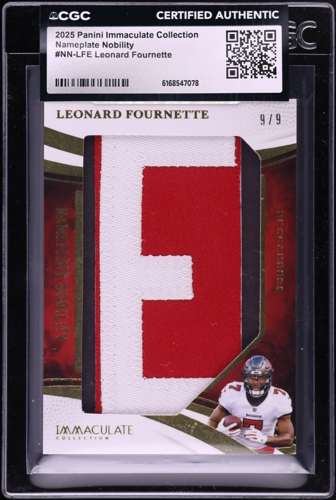 2025 Immaculate Collection Nameplate Nobility Leonard Fournette PATCH 9/9 #NN-LFE CGC AUTH