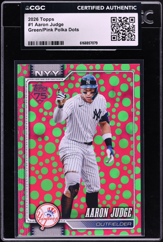 2026 Topps Green Pink Polka Dots Aaron Judge #1 CGC AUTH