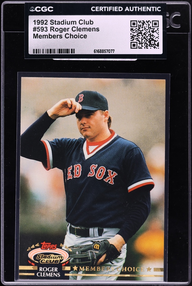 1992 Stadium Club Members Choice Roger Clemens #593 CGC AUTH