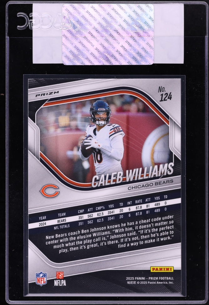 2025 Panini Prizm Lazer Caleb Williams #124 CGC AUTH
