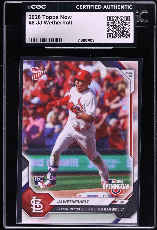 2026 Topps Now JJ Wetherholt ROOKIE #8 CGC AUTH