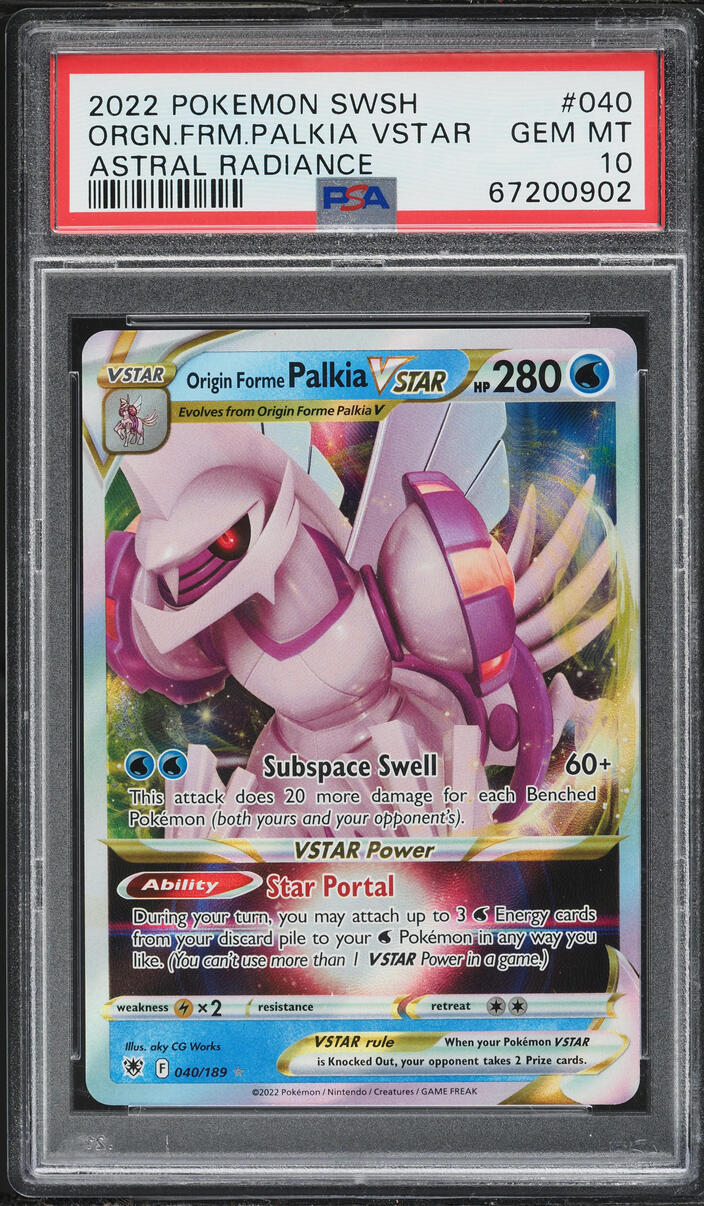 2022 Pokemon Sword & Shield Astral Radiance Holo Origin Forme Palkia VSTAR #40 PSA 10 GEM MINT