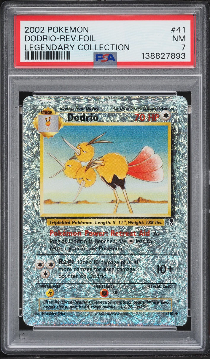 2002 Pokemon Legendary Collection Reverse Holo Dodrio #41 PSA 7 NRMT